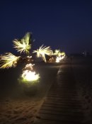 Městská pláž v městě Burgas večer.