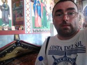 Symbol vševidoucího Božího oka uvnitř kostela Nanebevzetí Panny Marie ve starém městě Nesebar.